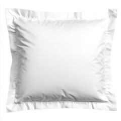 Crisp White Square Pillow with Delicate Ruffled Border, Generative AI.