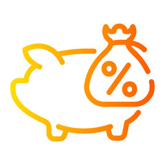 discount Line Gradient Icon