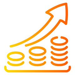 decrease Line Gradient Icon