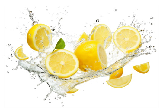 lemon splash isolated.