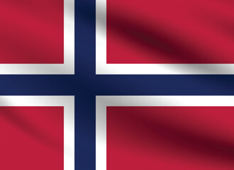 Obraz premium Norway flag official colors and proportion digital vector illustration. Pleated flag.