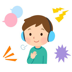 イヤーマフをつけて安心する子ども　聴覚過敏　感覚過敏