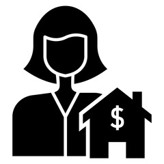 Broker, Female & Real Estate Icon
