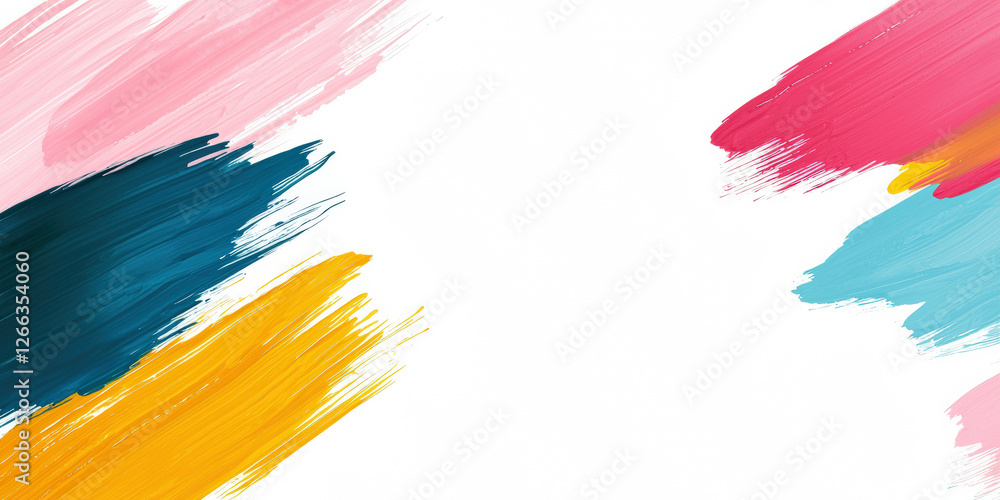 Poster colorful brush strokes create a vibrant abstract background with space for text or design elements.