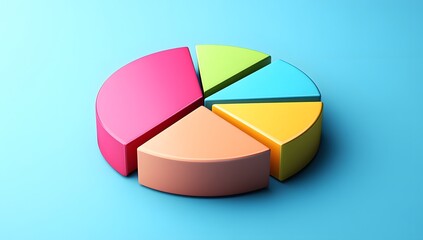 Colorful pie chart on light blue background (1)
