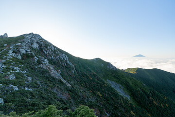 Fototapeta premium Kinpusan, Mt. Asahidake and surrounding views