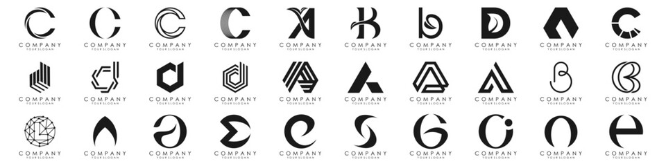 modern alphabet, trendy letters logo design. vector illustration