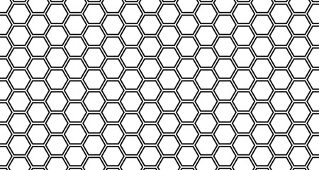 Pattern of repeating hexagons, hexagon honeycomb line motif background