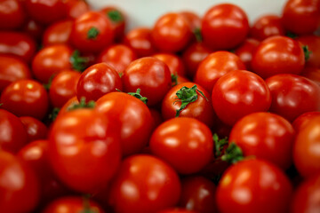 cherry tomatoes on market stall