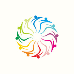 Obraz premium logo design vector abstract template illustration modern symbol simple logo icon family people
