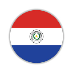 Obraz premium Paraguay circle flag logo icon digital vector illustration
