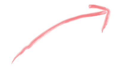 右肩上がりの赤色矢印と水彩イラスト1