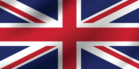 United Kingdom flag official colors and proportion digital vector illustration. Pleated flag.