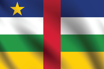 Obraz premium Central African Republic flag official colors and proportion digital vector illustration. Pleated flag.