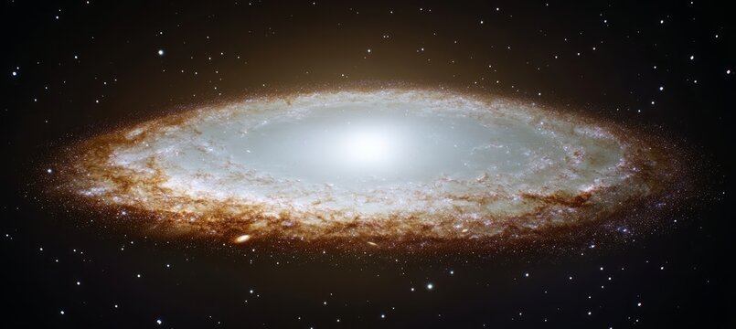 An equirectangular panorama of the galaxy, with stars and nebulae against a dark background, rendered in a hyper-realistic style using Unreal Engine.