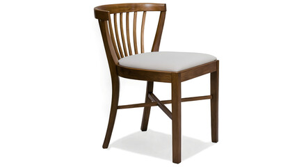 Fototapeta premium A modern wooden dining chair with minimalist design, isolated with a transparent background