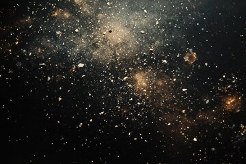 Obraz premium Abstract cosmic background with scattered particles and nebulae, creating a dreamy, ethereal atmosphere.