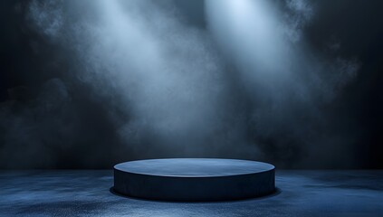 Dark moody stage pedestal product display
