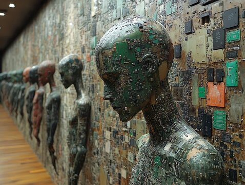 Tribute to AI, museum, art installation created by generative AI