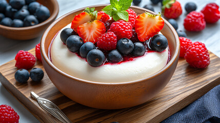  minimalist white chocolate panna cotta with berries