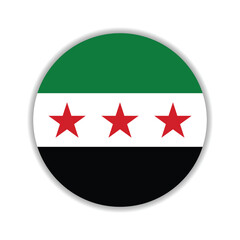 Syria circle flag logo icon digital vector illustration