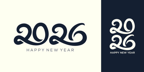 2026 Happy New Year design vector. trendy unique new year 2026 logo design template