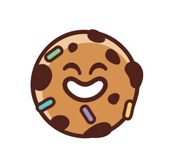 cute and fun chocolate chip cookies and milk cartoon character vector illustration without background PNG EPS