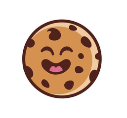 cute and fun chocolate chip cookies and milk cartoon character vector illustration without background PNG EPS