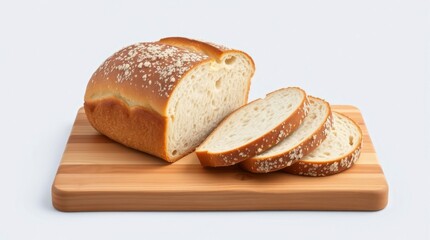 Artisan Bread Loaf Sliced on Wooden Cutting Board