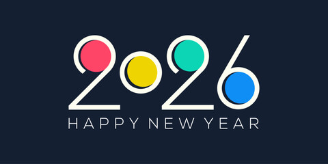 2026 Happy New Year design vector. trendy unique new year 2026 logo design template