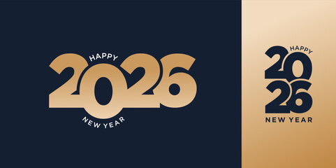2026 Happy New Year design vector. trendy unique new year 2026 logo design template