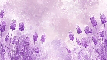 Lavender field, soft focus, artistic watercolor, pastel purple background