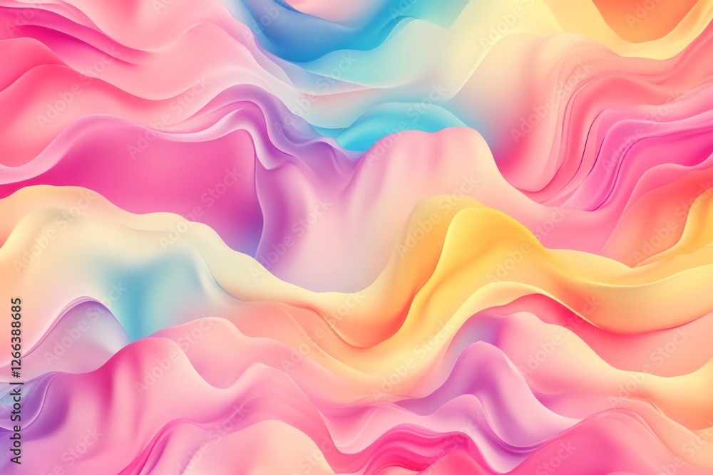 Poster abstract waves of vibrant colors in soft gradients create a dreamy atmosphere, perfect for backgroun