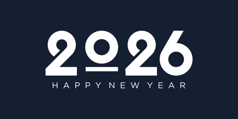 2026 Happy New Year design vector. trendy unique new year 2026 logo design template