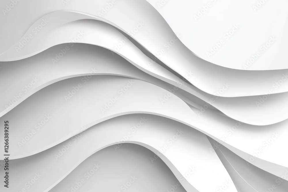 Poster abstract white waves creating a smooth and flowing texture, suggesting elegance and modern design, i