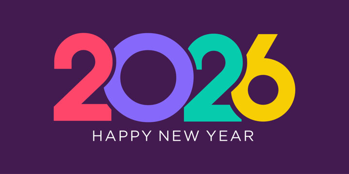 2026 Happy New Year design vector. trendy unique new year 2026 logo design template