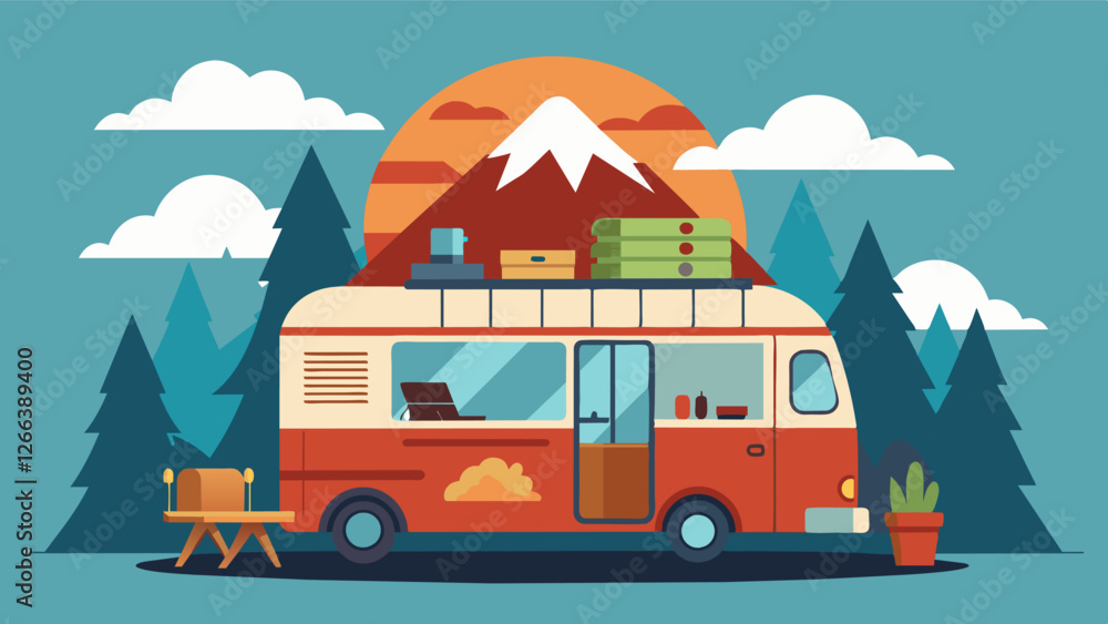 Poster working remotely has never been more adventurous as seen in this camper van turned office on wheels 