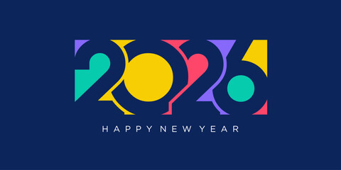 2026 Happy New Year design vector. trendy unique new year 2026 logo design template