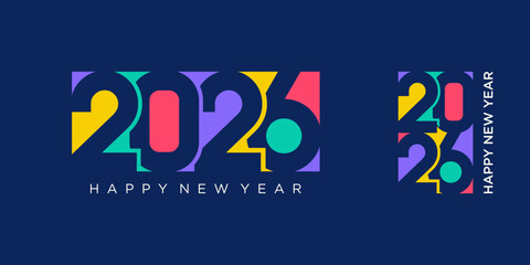 2026 Happy New Year design vector. trendy unique new year 2026 logo design template