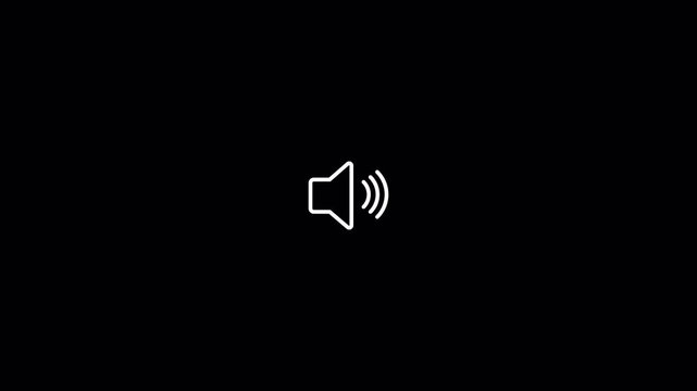Animation of speaker volume with alpha channel, Speaker volume down and up animation with Transparent Background