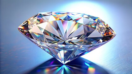 Dazzling diamond macro shot: sparkling facets gleam against a pristine white backdrop.