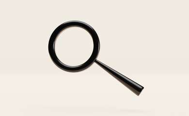 Magnifying glass  icon 3d illustration. Flat illustration of cute magnifying glass