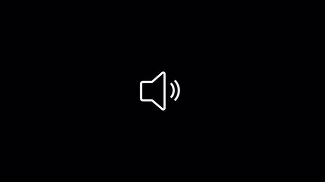 Animation of speaker volume with alpha channel, Speaker volume down and up animation with Transparent Background