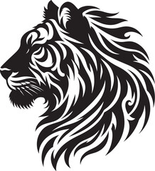Tribal lion head silhouette.