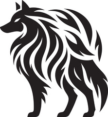 Tribal stylized wolf silhouette.