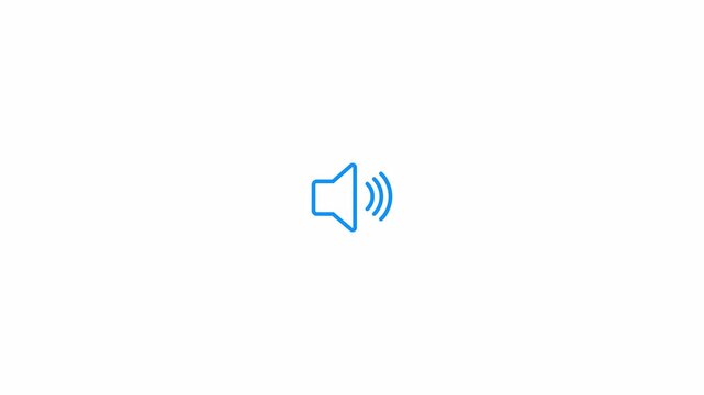 Animation of speaker volume with alpha channel, Speaker volume down and up animation with Transparent Background