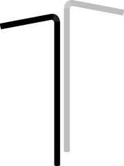 Reusable metal drinking straws illustration