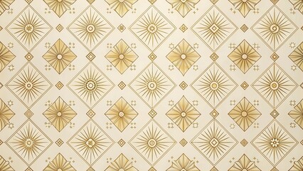Elegant Golden Geometric Starburst Pattern Design for Textile and Wallpaper