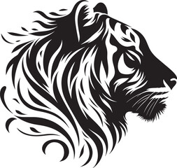 Tribal tiger head profile.