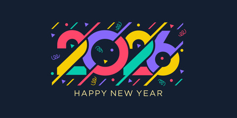 2026 Happy New Year design vector. trendy unique new year 2026 logo design template